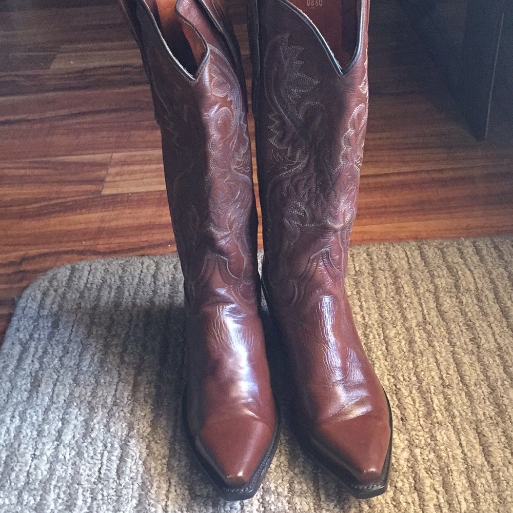 Dan Post size 71/2 brown leather New - Picture 2 of 7